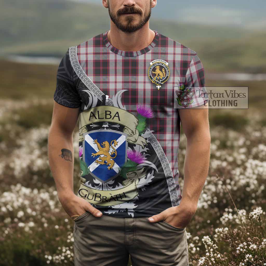 Tartan Vibes Clothing MacPherson (McPherson) Tartan Family Crest T-Shirt Lion Rampant Royal Thistle Shield Celtic Inspired