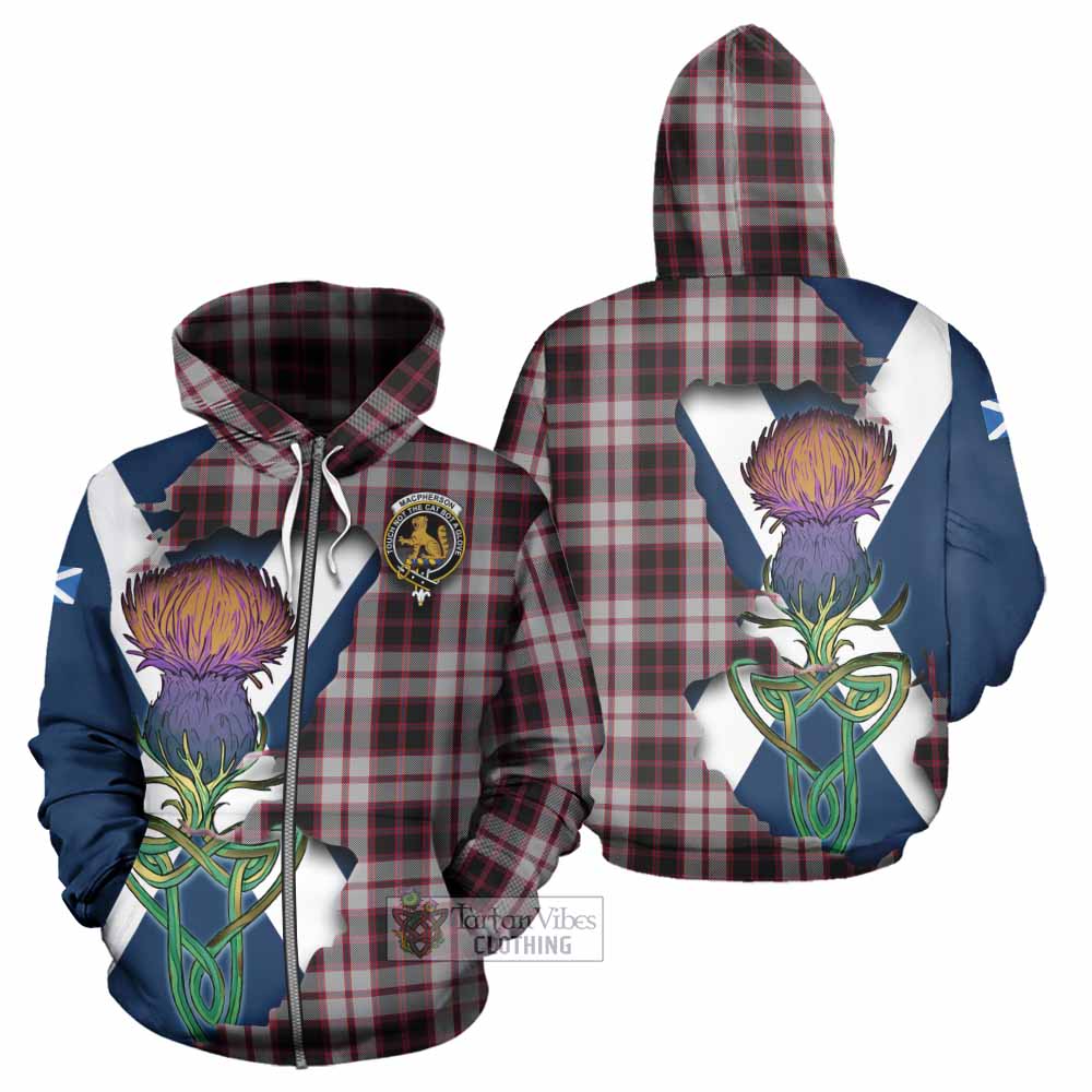 Tartan Vibes Clothing MacPherson (McPherson) Tartan Family Crest Hoodie Scottish Thistle Celtic Inspired