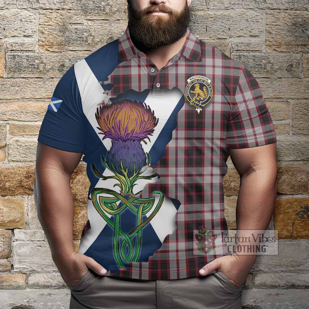 Tartan Vibes Clothing MacPherson (McPherson) Tartan Family Crest Polo Shirt Scottish Thistle Celtic Inspired