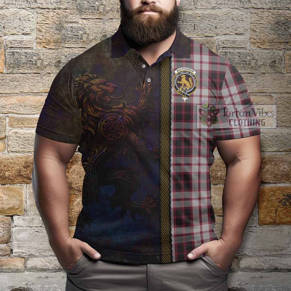 Tartan Vibes Clothing MacPherson (McPherson) Tartan Family Crest Polo Shirt Alba Gu Brath Be Brave Lion Ancient Style