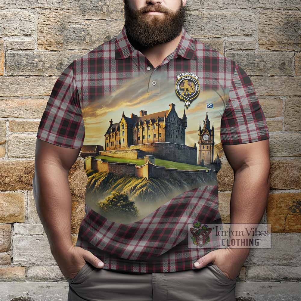 Tartan Vibes Clothing MacPherson (McPherson) Tartan Family Crest Polo Shirt with Scottish Ancient Castle Stype