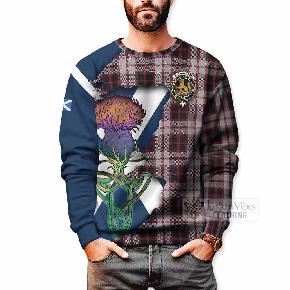 Tartan Vibes Clothing MacPherson (McPherson) Tartan Family Crest Sweatshirt Scottish Thistle Celtic Inspired