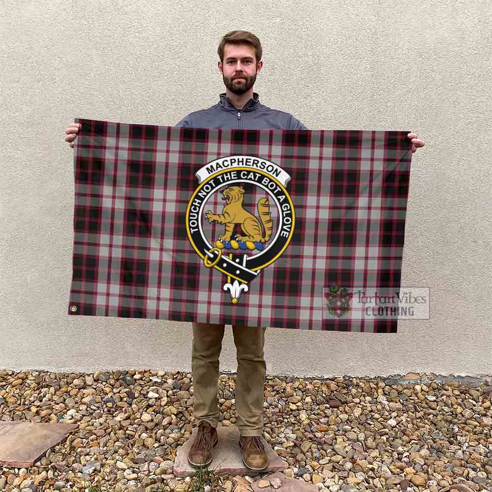 Tartan Vibes Clothing MacPherson (McPherson) Tartan House Flag with Family Crest