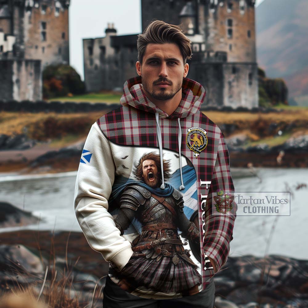 Tartan Vibes Clothing MacPherson (McPherson) Crest Tartan Cotton Hoodie Inspired by the Freedom of Scottish Warrior