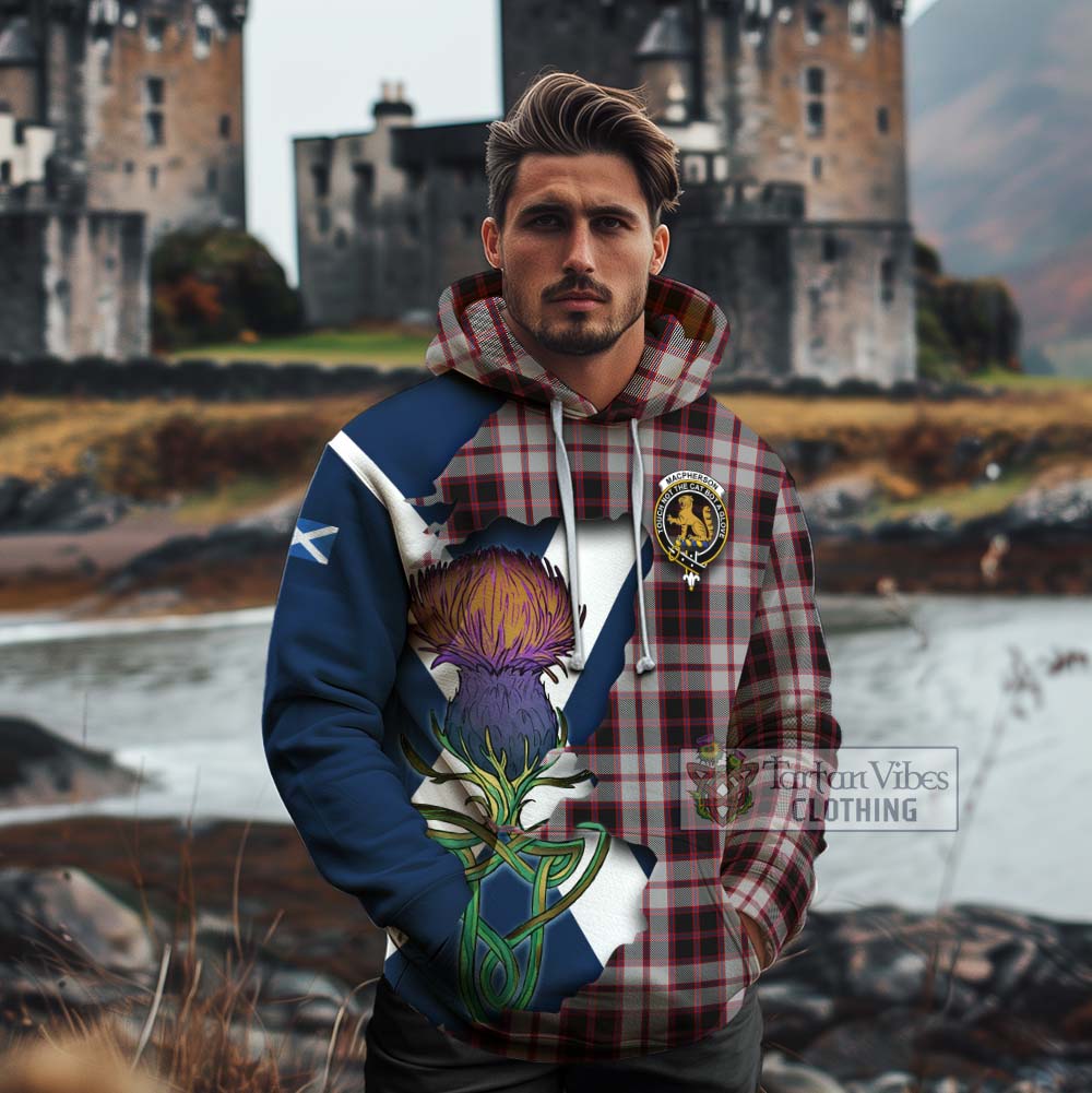 Tartan Vibes Clothing MacPherson (McPherson) Tartan Family Crest Cotton Hoodie Scottish Thistle Celtic Inspired