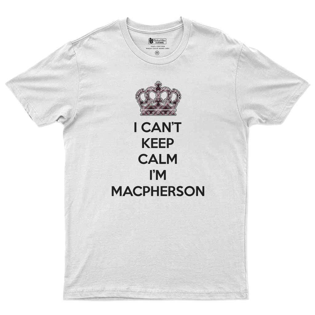 MacPherson (McPherson) Can't Keep Calm Men's T-Shirt White - Tartan Vibes Clothing
