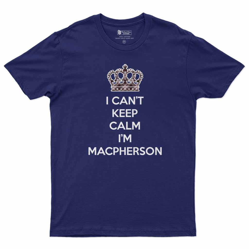 MacPherson (McPherson) Can't Keep Calm Men's T-Shirt Navy - Tartan Vibes Clothing