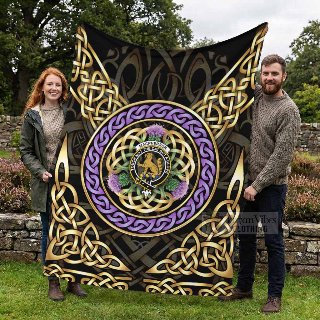 MacPherson (McPherson) Clan Crest Blanket Celtic Scottish Thistle