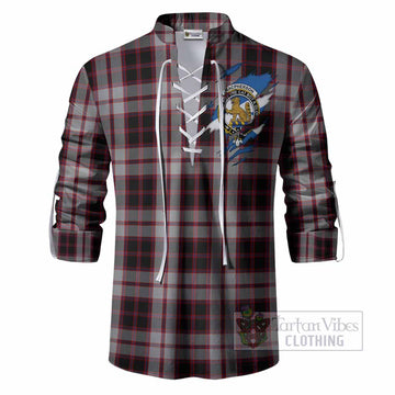 MacPherson (McPherson) Clan Crest In Me Tartan Ghillie Shirt Scotland Flag Style