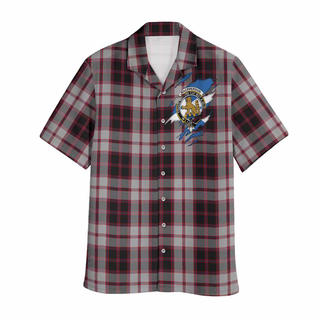 MacPherson (McPherson) Clan Crest In Me Tartan Hawaiian Shirt Scotland Flag Style