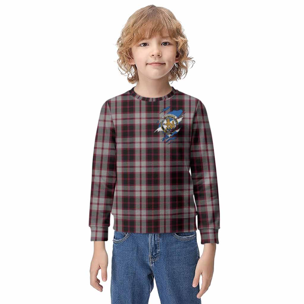 MacPherson (McPherson) Clan Crest In Me Tartan Kid Knitted Sweatshirt Scotland Flag Style
