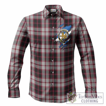 MacPherson (McPherson) Clan Crest In Me Tartan Long Sleeve Button Shirts Scotland Flag Style