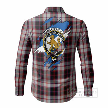 MacPherson (McPherson) Clan Crest In Me Tartan Long Sleeve Button Shirts Scotland Flag Style