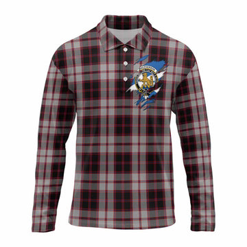 MacPherson (McPherson) Clan Crest In Me Tartan Long Sleeve Polo Shirt Scotland Flag Style
