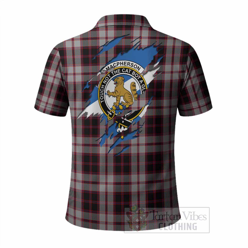 MacPherson (McPherson) Clan Crest In Me Tartan Polo Shirt Scotland Flag Style