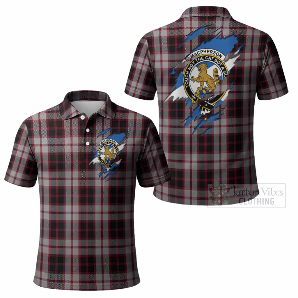 MacPherson (McPherson) Clan Crest In Me Tartan Polo Shirt Scotland Flag Style