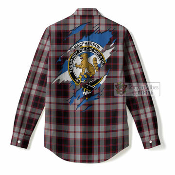 MacPherson (McPherson) Clan Crest In Me Tartan Women Casual Shirt Scotland Flag Style