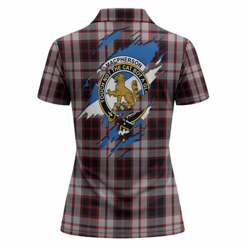 MacPherson (McPherson) Clan Crest In Me Tartan Women Polo Shirt Scotland Flag Style