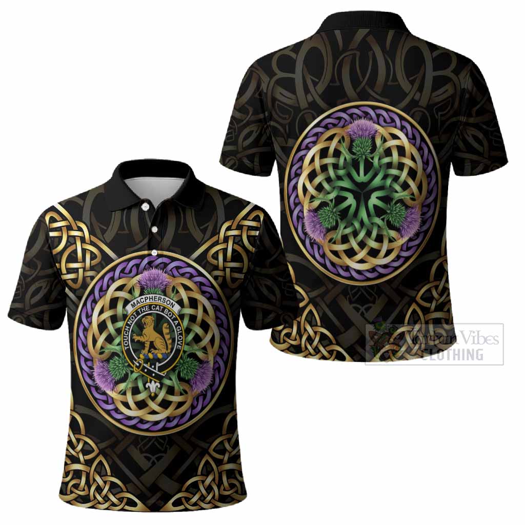 MacPherson (McPherson) Clan Crest Polo Shirt Celtic Scottish Thistle