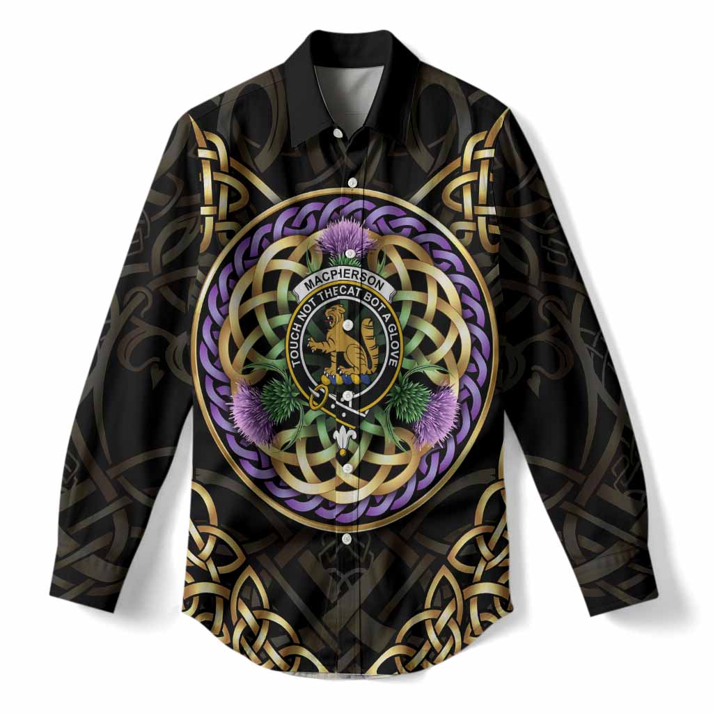MacPherson (McPherson) Clan Crest Women Casual Shirt Celtic Scottish Thistle