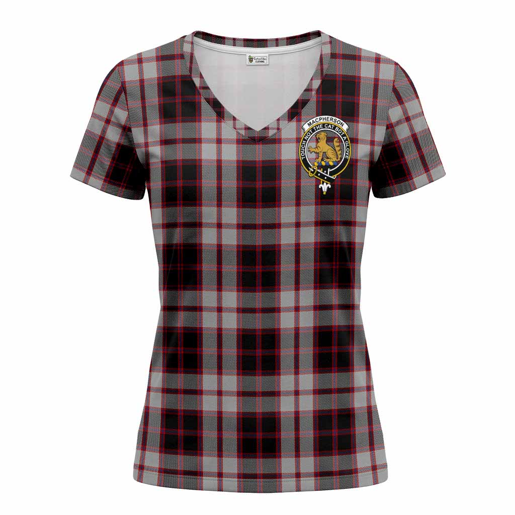MacPherson (McPherson) Clan Crest Women T shirt Women V-Neck - Tartan Vibes Clothing