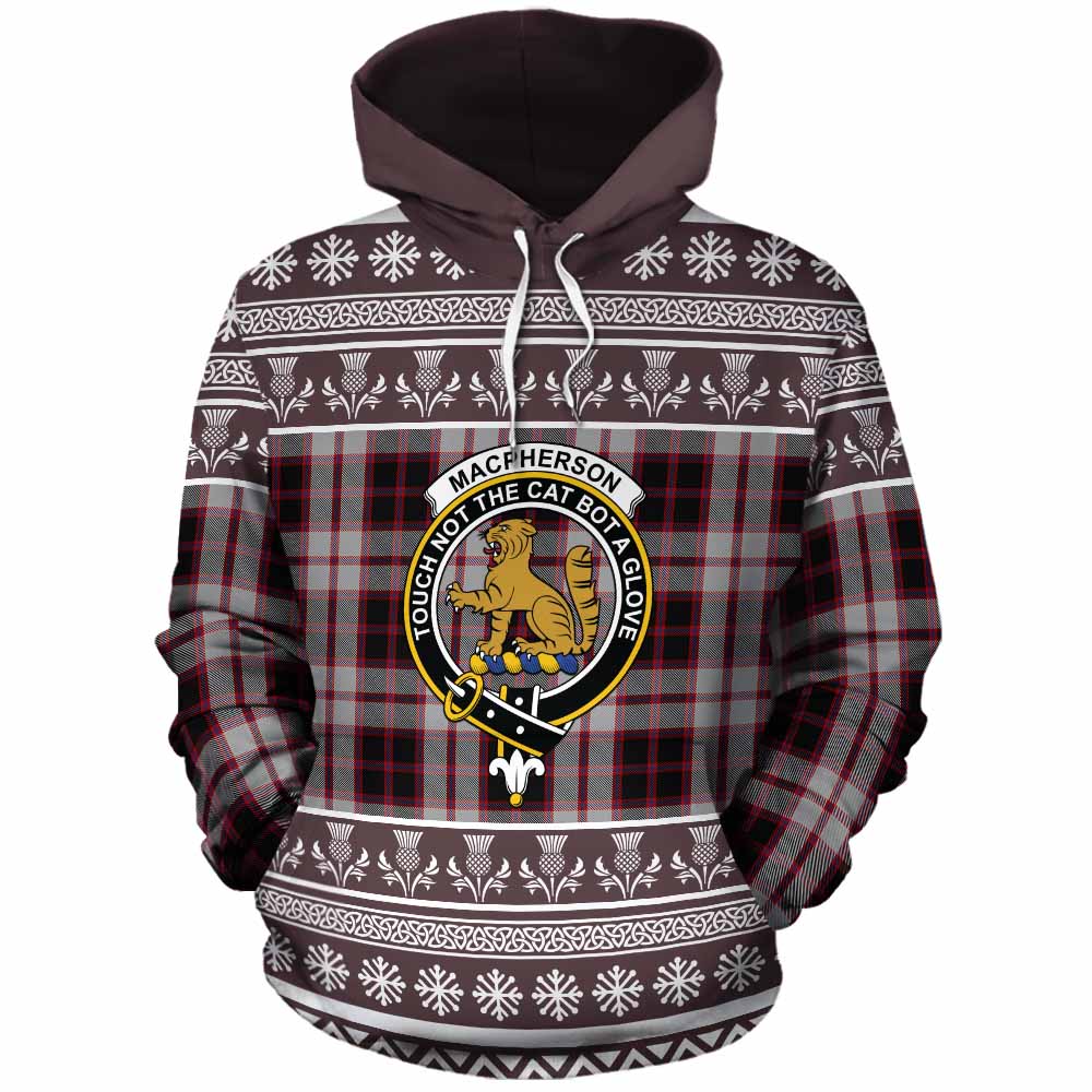 MacPherson (McPherson) Clan Tartan Christmas Cotton Hoodie with Family Crest - Tartan Vibes Clothing