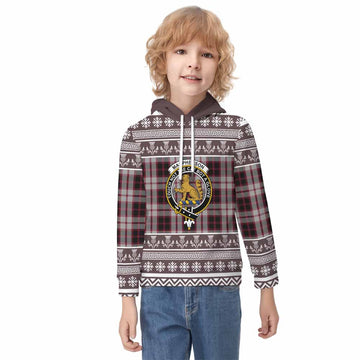 MacPherson (McPherson) Clan Tartan Christmas Kid Hoodie with Family Crest