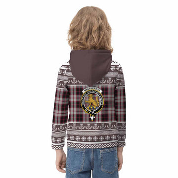 MacPherson (McPherson) Clan Tartan Christmas Kid Hoodie with Family Crest