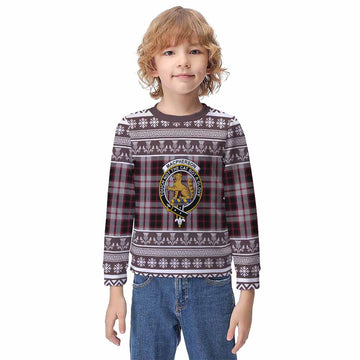 MacPherson (McPherson) Clan Tartan Christmas Kid Ugly Sweatshirt with Family Crest