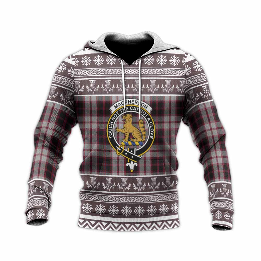 MacPherson (McPherson) Clan Tartan Christmas Knitted Hoodie with Family Crest - Tartan Vibes Clothing
