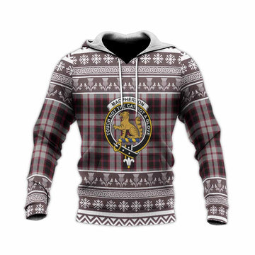 MacPherson (McPherson) Clan Tartan Christmas Knitted Hoodie with Family Crest