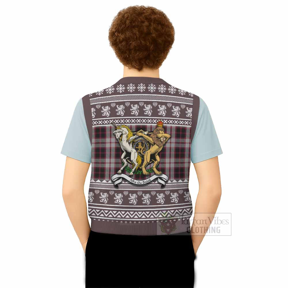 MacPherson (McPherson) Clan Tartan Crest Christmas Knitted V-Neck Vest Coat of Arms Funny Style - Tartan Vibes Clothing