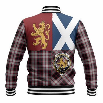 MacPherson (McPherson) Crest Tartan Baseball Jacket with Lion Rampant Saltire Style