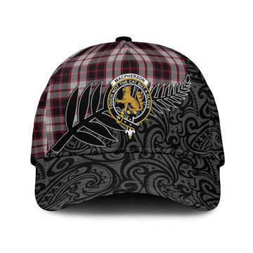 MacPherson (McPherson) Crest Tartan Classic Cap with New Zealand Silver Fern Half Style