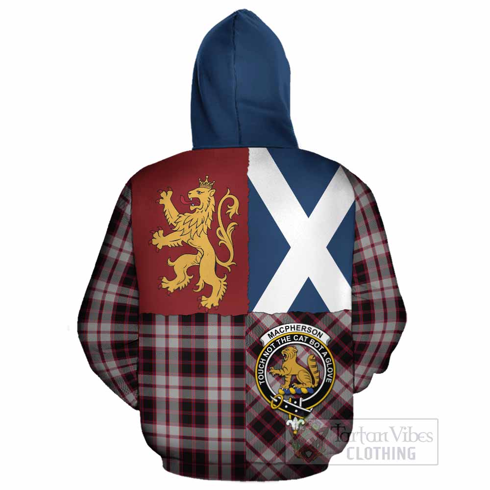 MacPherson (McPherson) Crest Tartan Cotton Hoodie with Lion Rampant Saltire Style - Tartan Vibes Clothing