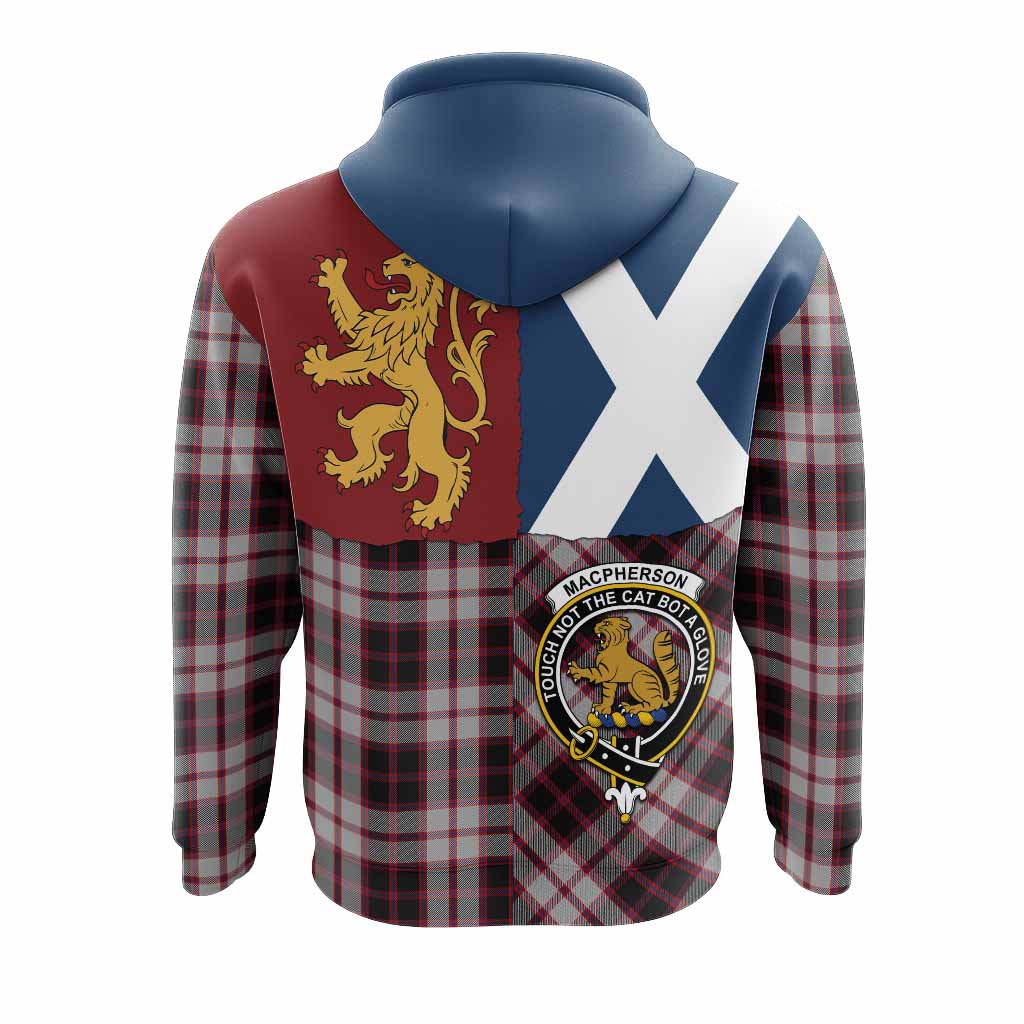 MacPherson (McPherson) Crest Tartan Hoodie with Lion Rampant Saltire Style