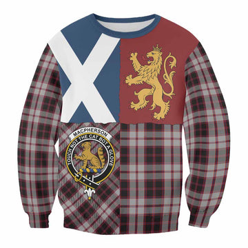MacPherson (McPherson) Crest Tartan Sweatshirt with Lion Rampant Saltire Style