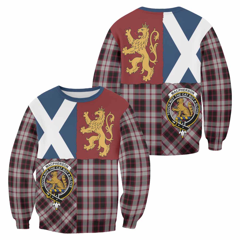 MacPherson (McPherson) Crest Tartan Sweatshirt with Lion Rampant Saltire Style