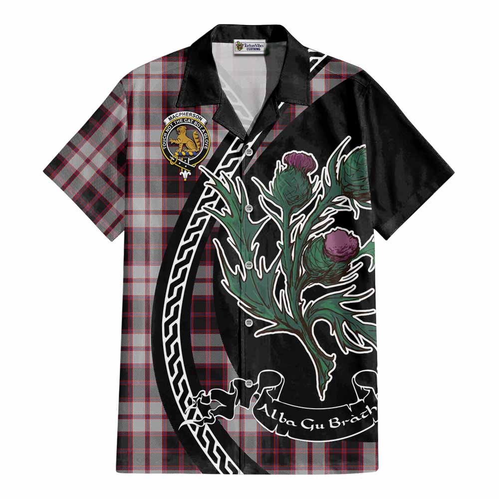 MacPherson (McPherson) Family Crest Tartan Cotton Hawaiian Shirt Alba Thistle Inspired - Tartan Vibes Clothing