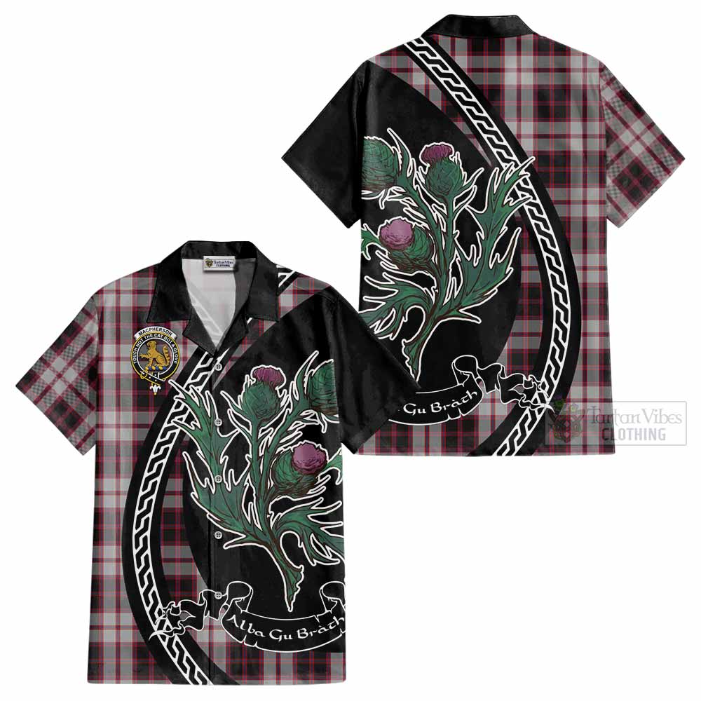 MacPherson (McPherson) Family Crest Tartan Cotton Hawaiian Shirt Alba Thistle Inspired - Tartan Vibes Clothing
