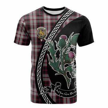 MacPherson (McPherson) Family Crest Tartan Cotton T-shirt Alba Thistle Inspired