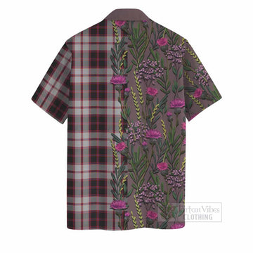 MacPherson (McPherson) Family Crest Tartan Hawaiian Shirt Scottish Thistle Flower Pattern Half Style