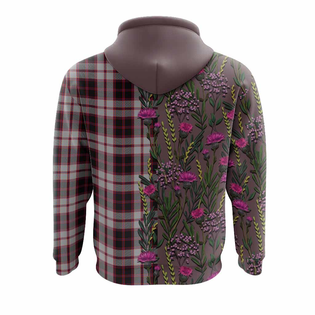 MacPherson (McPherson) Family Crest Tartan Hoodie Scottish Thistle Flower Pattern Half Style - Tartan Vibes Clothing