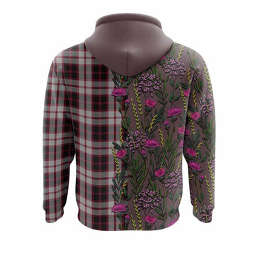 MacPherson (McPherson) Family Crest Tartan Hoodie Scottish Thistle Flower Pattern Half Style