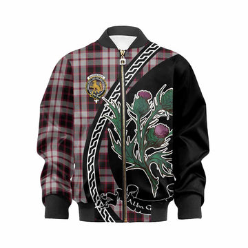 MacPherson (McPherson) Family Crest Tartan Kid Bomber Jacket Alba Thistle Inspired