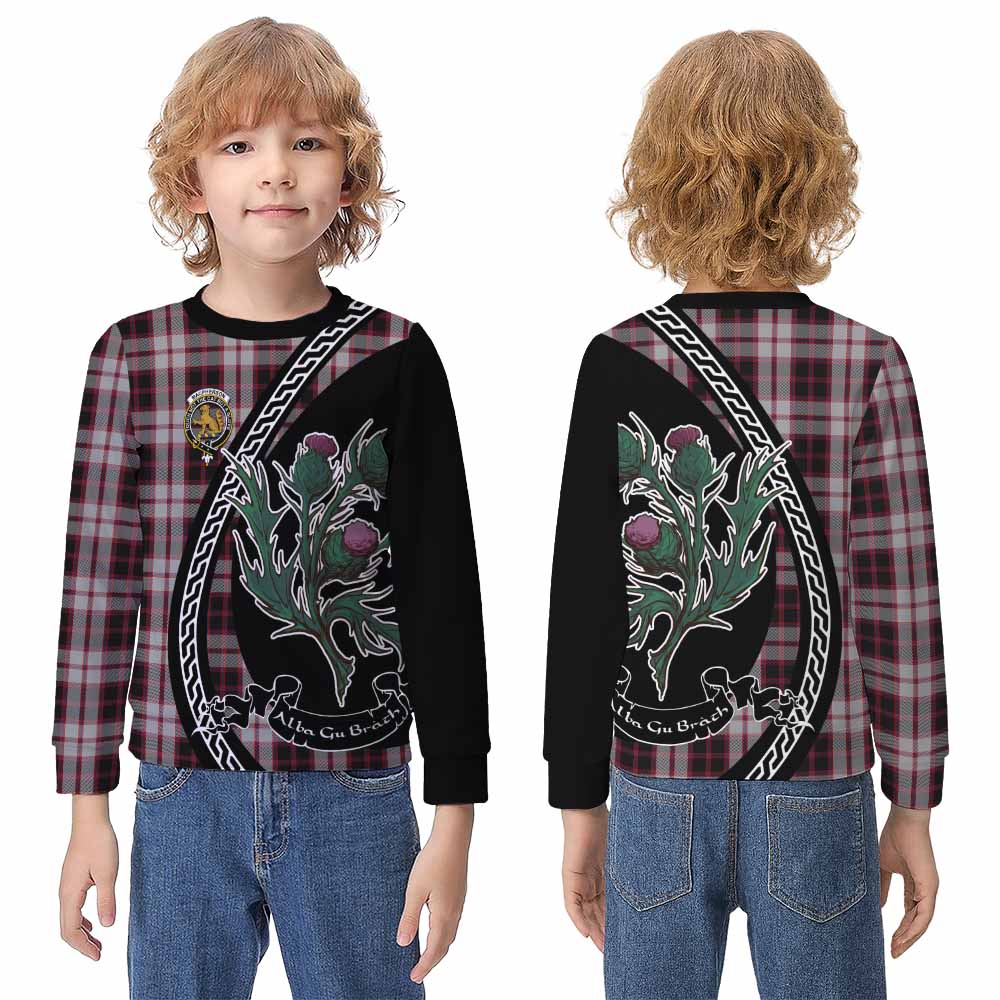 MacPherson (McPherson) Family Crest Tartan Kid Knitted Sweatshirt Alba Thistle Inspired - Tartan Vibes Clothing