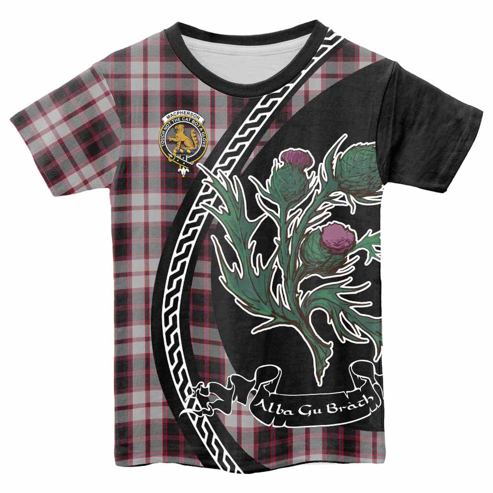 MacPherson (McPherson) Family Crest Tartan Kid T-shirt Alba Thistle Inspired - Tartan Vibes Clothing