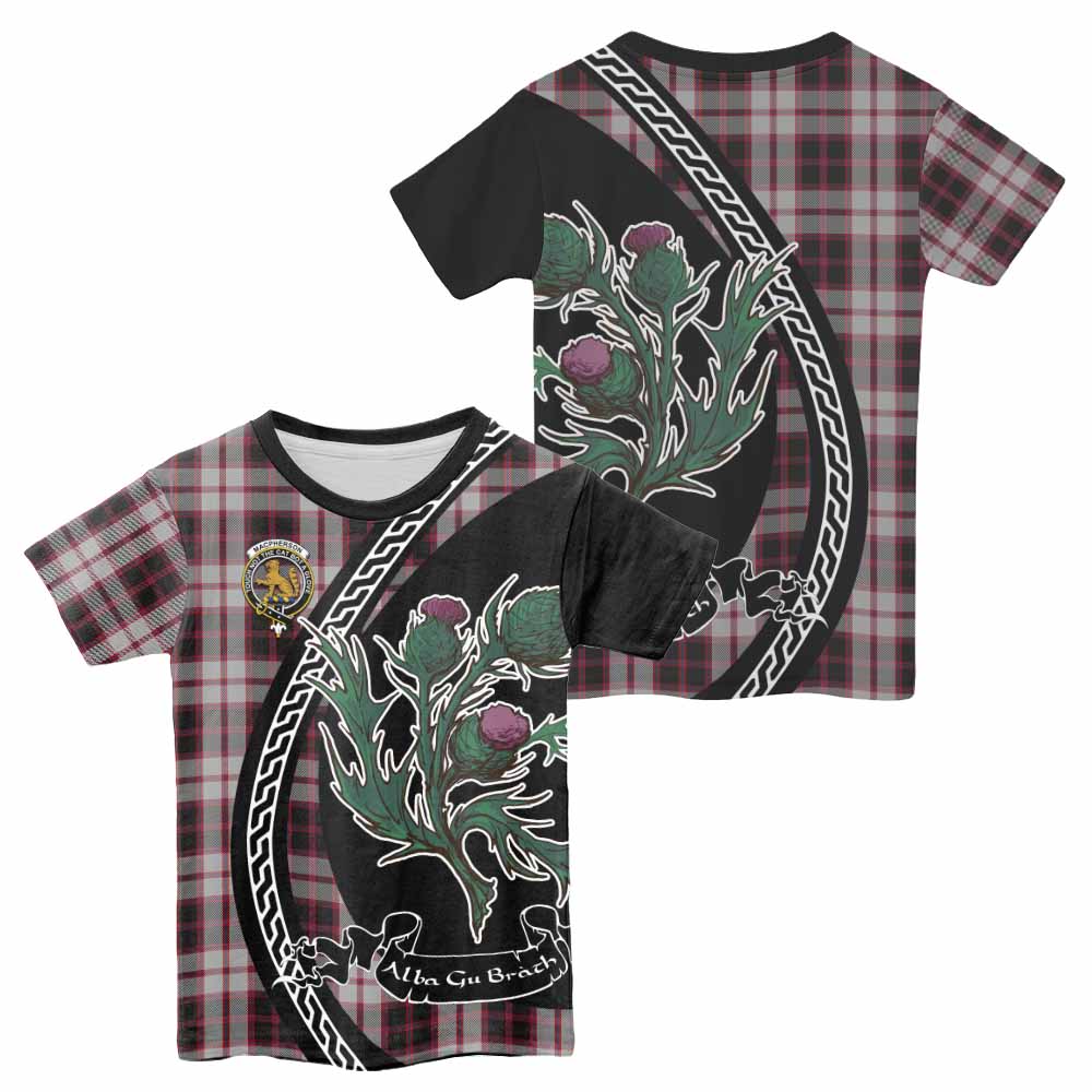 MacPherson (McPherson) Family Crest Tartan Kid T-shirt Alba Thistle Inspired - Tartan Vibes Clothing