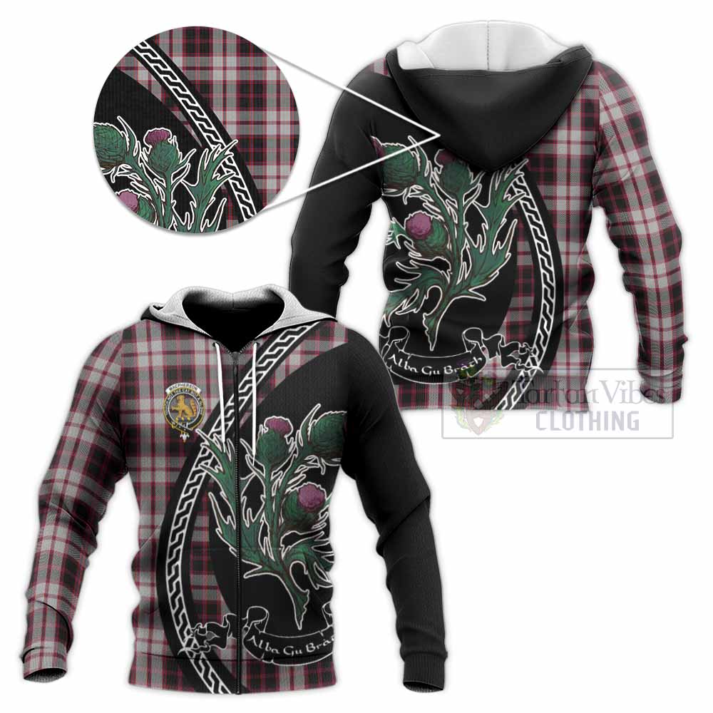 MacPherson (McPherson) Family Crest Tartan Knitted Hoodie Alba Thistle Inspired - Tartan Vibes Clothing