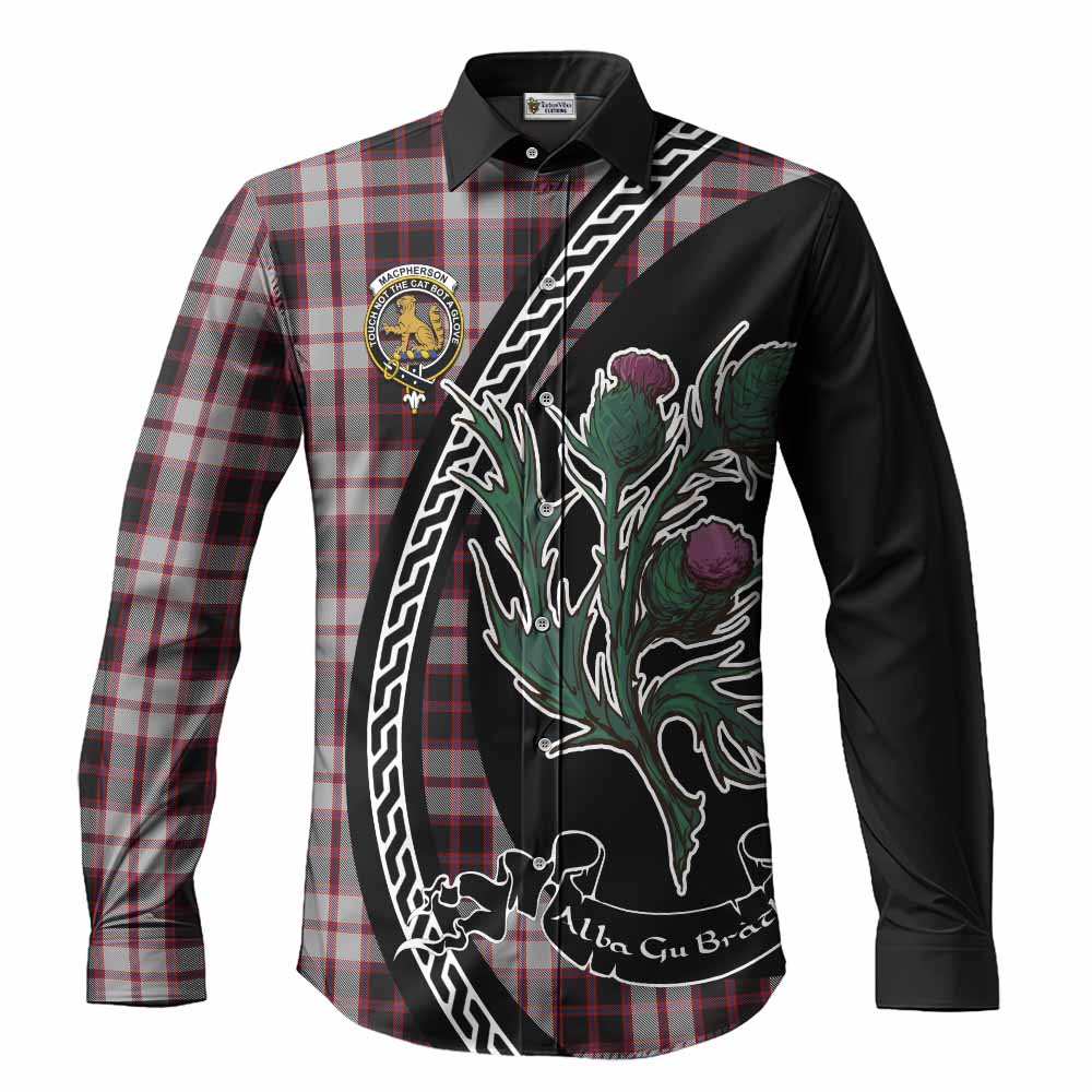 MacPherson (McPherson) Family Crest Tartan Long Sleeve Button Shirts Alba Thistle Inspired - Tartan Vibes Clothing